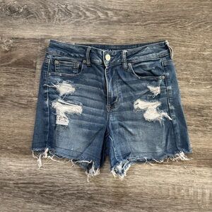 American Eagle Next Level Stretch Distressed Denim Shorts